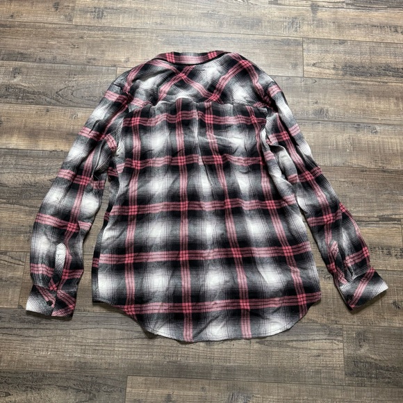 Rails Casual Plaid Shirt Hunter Black Taffy Button Down Long Sleeve Women Large - Picture 8 of 8